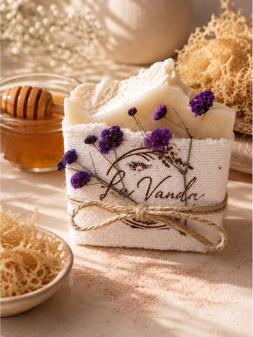 La Vanda Soap Bar with bright, fresh top notes with rich, sweet, and woody notes
